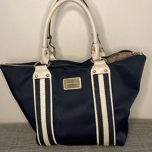 Michael Kors Navy Blue zipper tote hand bag